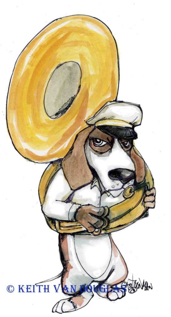 Brass Playin Datshund Louisiana Art